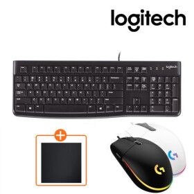 상품 이미지: 로지텍 K120 NEW 유선 키보드+로지텍 G102 +마우스패드