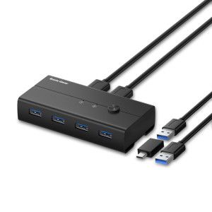 상품 이미지: USB KVM 스위치 선택기 PC 2대 연결 USB 4포트 허브
