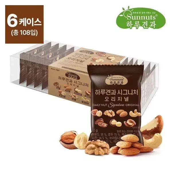 상품 이미지: [NS홈쇼핑][하루견과] ONLY견과 시그니처오리지널18입x6케이스(총108입)..[35393961]