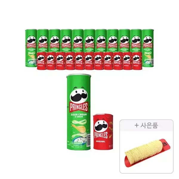 상품 이미지: 프링글스 양파맛 110g, 12개+오리지널 53g, 12개 + 증정(프링글스 트레이, 1개)