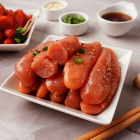 상품 이미지: 무색소 저염 명란젓 1kg(500g+2통) / 저염 파지 백명란젓 런칭할인특가