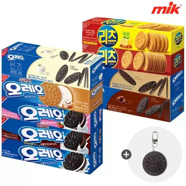 상품 이미지: [10%중복쿠 폰] 오레오 초코 /화이트 100g 12개 +오레오키링 [초코/화이트/쿠키/딸기/민트/리츠/과자]
