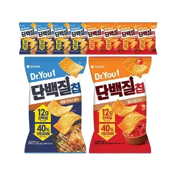 상품 이미지: 닥터유 단백질칩 해물야끼소바맛 60g, 5개+닥터유 단백질칩 칠리살 60g, 5개