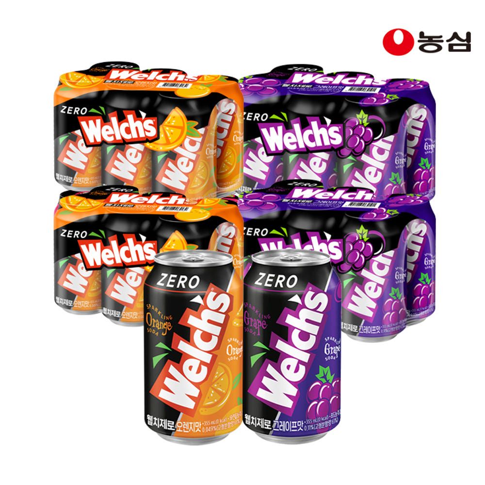 상품 이미지: 웰치스 제로 소다 그레이프 355ml 12개 + 오렌지 3