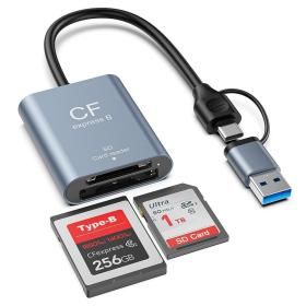 상품 이미지: CFexpress 타입 B 및 SD 카드 리더기 USB C 3.2 Gen 2 10Gbps - SD(UHS-II/UHS-I) 카드용 알루미늄 합금