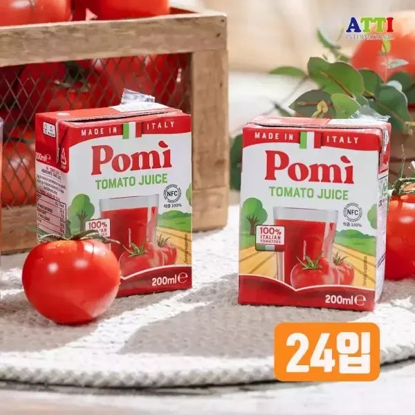 상품 이미지: 포미 착즙 100% 노지재배 이탈리아산 토마토주스 200ml x 24입