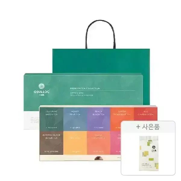 상품 이미지: 오설록 프리미엄 티 컬렉션 세트, 10종(40입)+증정(그린티웨하스 100g, 1개)