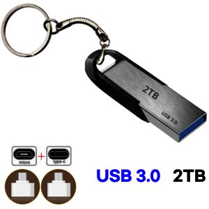 상품 이미지: 대용량 usb 3.0 1테라 2테라 이동식 메모리 USB C타입 젠더 포함 C타입 젠더 키링 포함