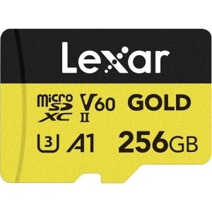 상품 이미지: Lexar 256GB 프로페셔널 골드 마이크로 SD 카드 UHS-II C10 U3 V60 A1 풀 HD 4K 최대 280/180MB/s microSDX
