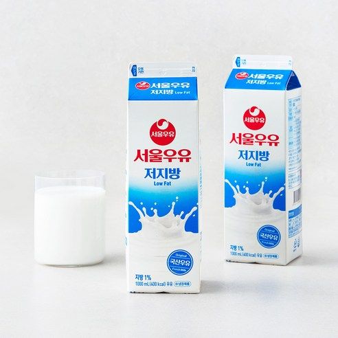 상품 이미지: 서울우유 저지방 우유, 1L, 2개
