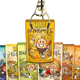 상품 이미지: (신선집중)  HBAF 바프 아몬드 100-120g 5봉 골라담기 | 허니버터 군옥수수 와사비