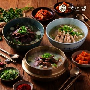 상품 이미지: (best 인기탕)국선생 한우설렁탕/맑은곰탕/닭곰탕 인기탕 3종 700g x 6팩 총 12인분