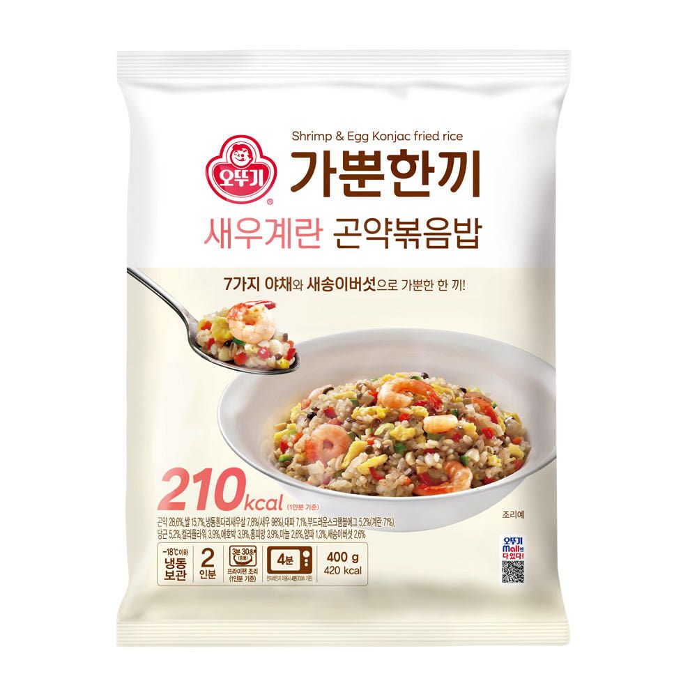 상품 이미지: 오뚜기 가뿐한끼 새우계란 곤약볶음밥 2인분 400g