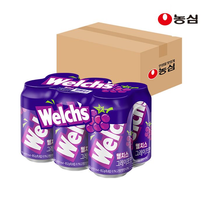 상품 이미지: 농심 웰치스 소다 그레이프, 355ml, 24개