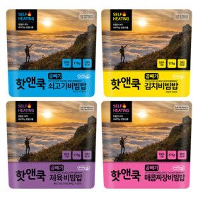 상품 이미지: 핫앤쿡 곱빼기 비빔밥 4개 세트 비화식 발열도시락 전투식량 간편식 (5종 중 4개 랜덤발송)