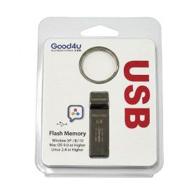 상품 이미지: 인쇄무료 굿포유 PIO G21 메탈 키링 USB메모리 64GB 샤이니 그레이