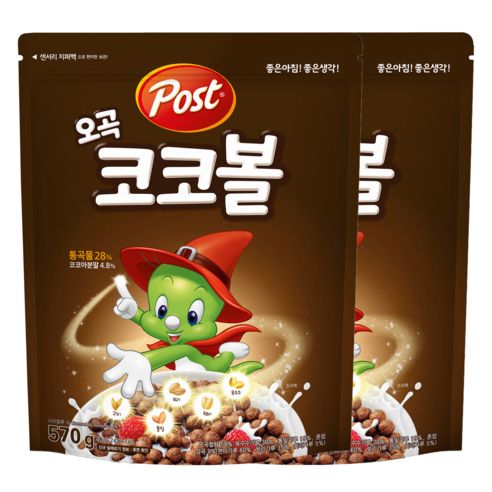 상품 이미지: 포스트 오곡 코코볼 시리얼, 570g, 2개