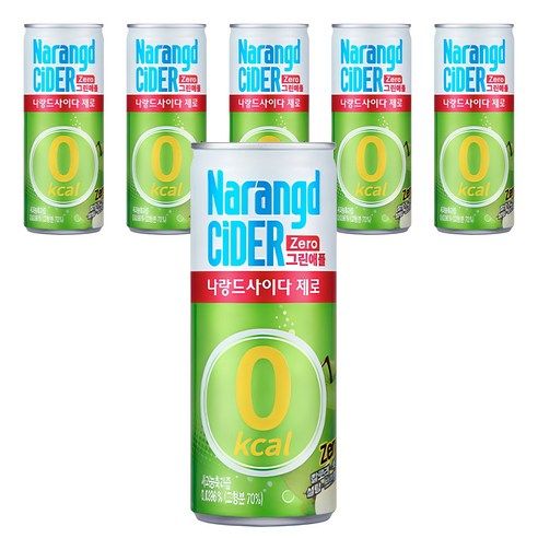 상품 이미지: 나랑드사이다 제로 그린애플, 245ml, 6개