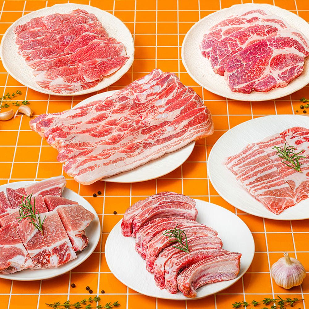 상품 이미지: 설렘한입 삼겹살 2kg 대패 통삼겹 수입 냉동 구이용 목전