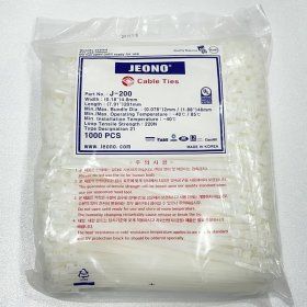 상품 이미지: 전오전기 케이블타이 200mm J-200 1봉 1000EA