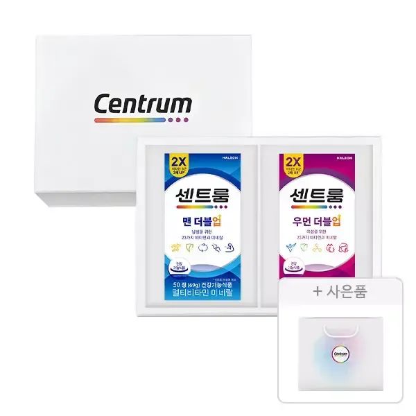 상품 이미지: 센트룸 맨&우먼 더블업 선물세트(맨 50정+우먼 50정), 1개 + 증정(쇼핑백, 1개)