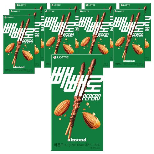 상품 이미지: 빼빼로 아몬드, 37g, 10개