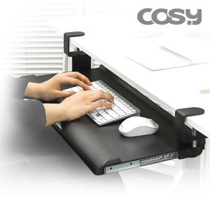 상품 이미지: 데스크 키보드 마우스 트레이 거치대/손목 받침대/부드러운 레일형 슬라이드/수납공간/680x280m