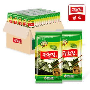상품 이미지: (신선집중) 광천김 올리브유 녹차 도시락김 5g 72봉 (1box) 대용량
