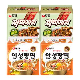 상품 이미지: 농심 짜파게티 10개 +안성탕면 10개 (총 20봉)