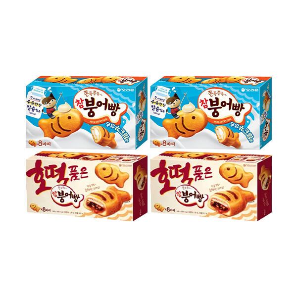 상품 이미지: 오리온 참붕어빵 우유슈크림맛 8입, 2개 + 호떡 품은 참붕어빵 8입, 2개