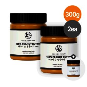 상품 이미지: 땅콩버터 100% 피넛버터 국내제조 순 땅콩버터 크리미 300g x 2개 + 1개 추가증정