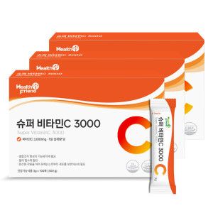 상품 이미지: 슈퍼 비타민C 3000 3박스(300포) 10개월분 건강기능식품 고함량 비타민씨 100% 분말 파우더