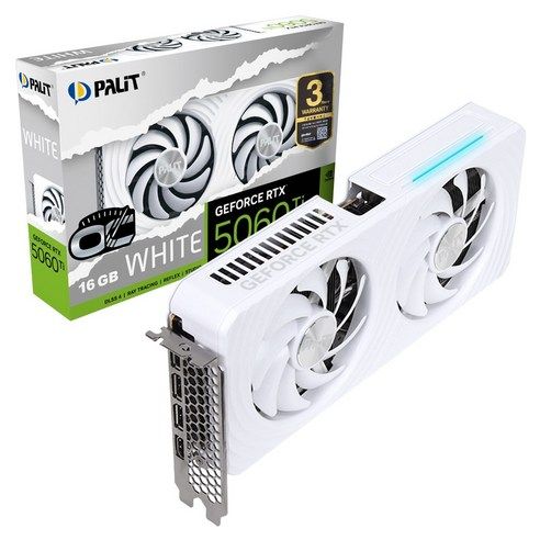 상품 이미지: PALIT 지포스 RTX 5060 Ti WHITE OC D7 16GB 이엠텍 그래픽카드