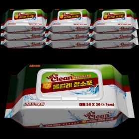 상품 이미지: 물걸레청소포 대형 10팩/총300매 (팩당30매) 렛츠클린 고급형 베이킹소다