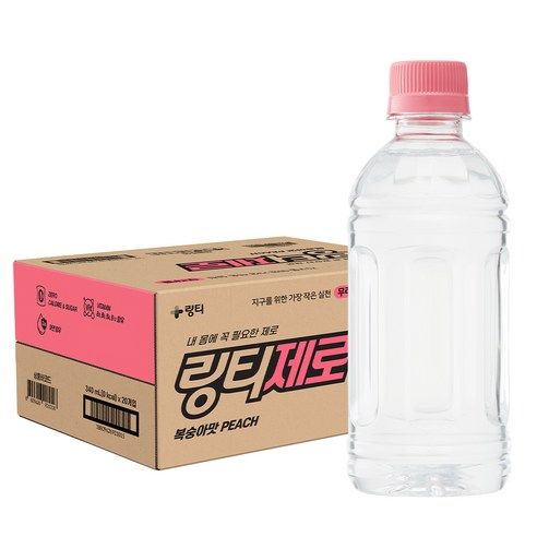상품 이미지: 링티 제로 복숭아맛 무라벨, 340ml, 20개