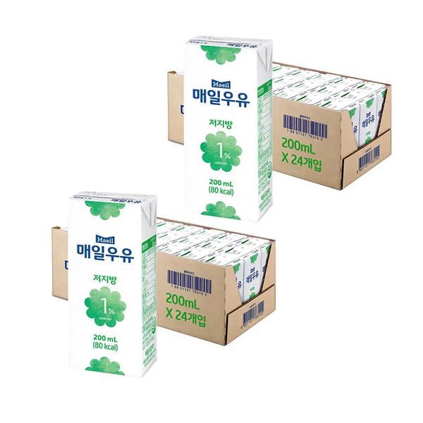 상품 이미지: 매일우유 멸균 저지방 1% 200ml, 48개