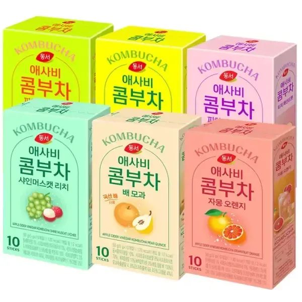 상품 이미지: [15%중복쿠폰]동서 애사비 콤부차 6종 10T +10T 골라담기 [레몬라임/피치패션프룻/파인애플망고/배모과/샤인머스캣/오렌지]
