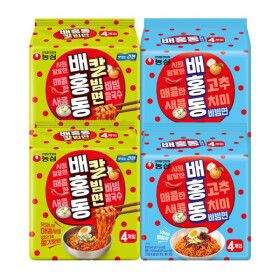 상품 이미지: 배홍동 비빔면 8입 + 배홍동 칼빔면 8입 (총 16봉)