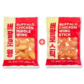 상품 이미지: 버팔로윙1kg+봉1kg 냉동치킨 에어프라이어 치킨스틱