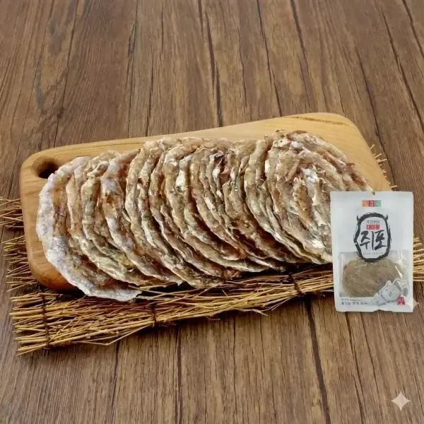 상품 이미지: 어물오물 프리미엄 참쥐포3L 얼굴사이즈 200g(3~4장), 1개+참쥐포 대 200g(8~10장), 1개