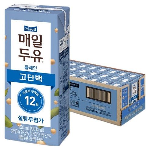 상품 이미지: 매일두유 고단백 플레인 두유, 190ml, 24개