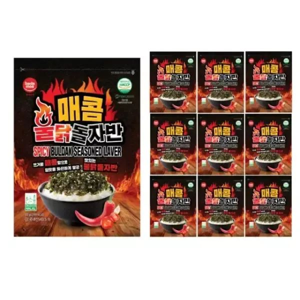 상품 이미지: 바다모아 김자반 매콤 불닭 돌자반 50g, 10개