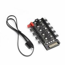 상품 이미지: PWM 팬 허브 컨트롤러 - 1 to 10 분배기 - SATA 전원 - 4핀 PWM 메인보드 연동4PIN 전원 케이블 정리