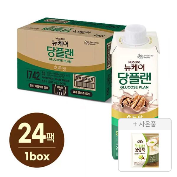 상품 이미지: 뉴케어 당플랜 호두맛 200ml, 24입, 1개 + 증정(위(we)편한영양죽 40g, 1개)