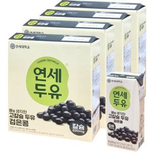상품 이미지: 연세 뼈를 생각한 고칼슘 검은콩 두유 190ml x64팩(16팩x4박스) 유통기한(26년 9월 20일)