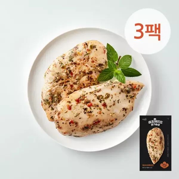 상품 이미지: [아임닭] 쉐프메이드2 닭가슴살 허브바베큐 100g 3팩