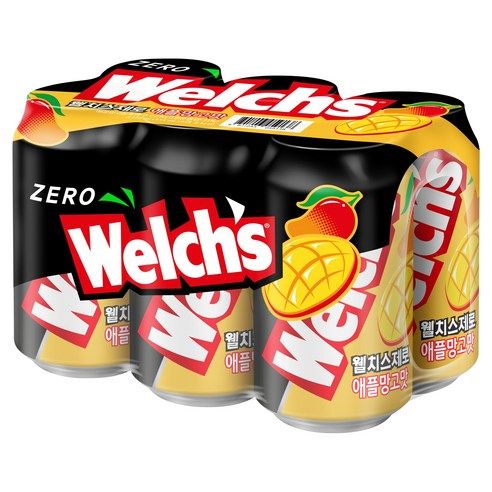 상품 이미지: 웰치스 제로 애플망고맛, 6개, 355ml