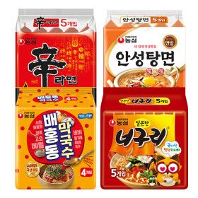 상품 이미지: 배홍동 막국수 4입+신라면 5입+안성탕면 5입+너구리 5입 (총 19봉)