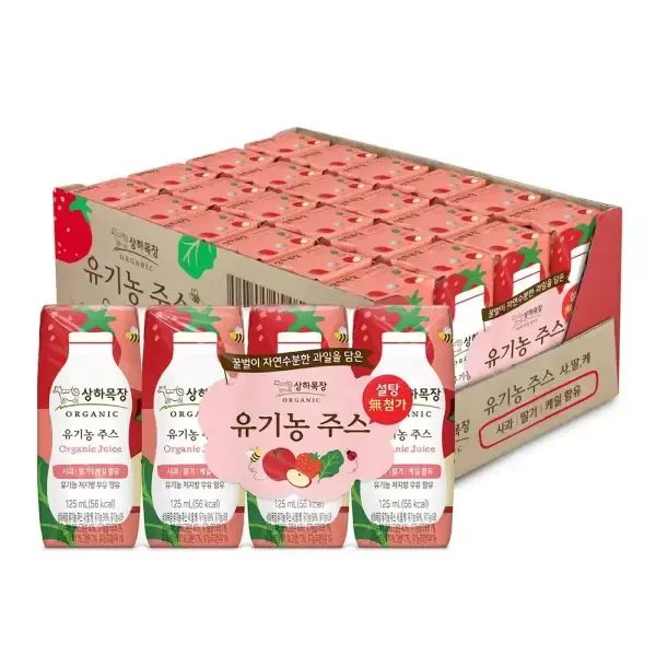 상품 이미지: 상하목장 유기농 주스 사과딸기케일, 125ml, 24개