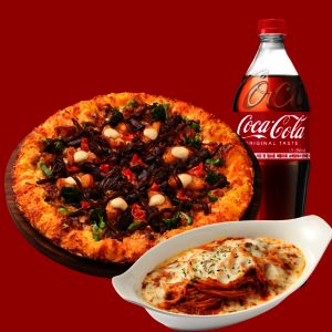 상품 이미지: (피자헛) 블랙 BBQ 스테이크 뇨끼 체다골드 엣지 L+리치치즈파스타+콜라 1.25L